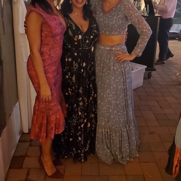 Lehenga grey blue top and bottom hand sewn sequías - Picture 7 of 8